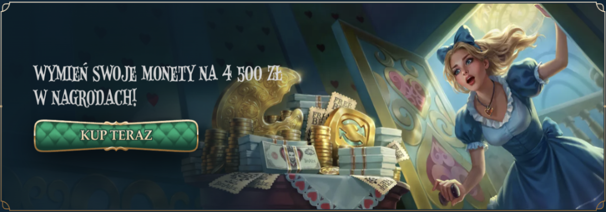 Baner z aktualnymi promocjami dla graczy kasyna