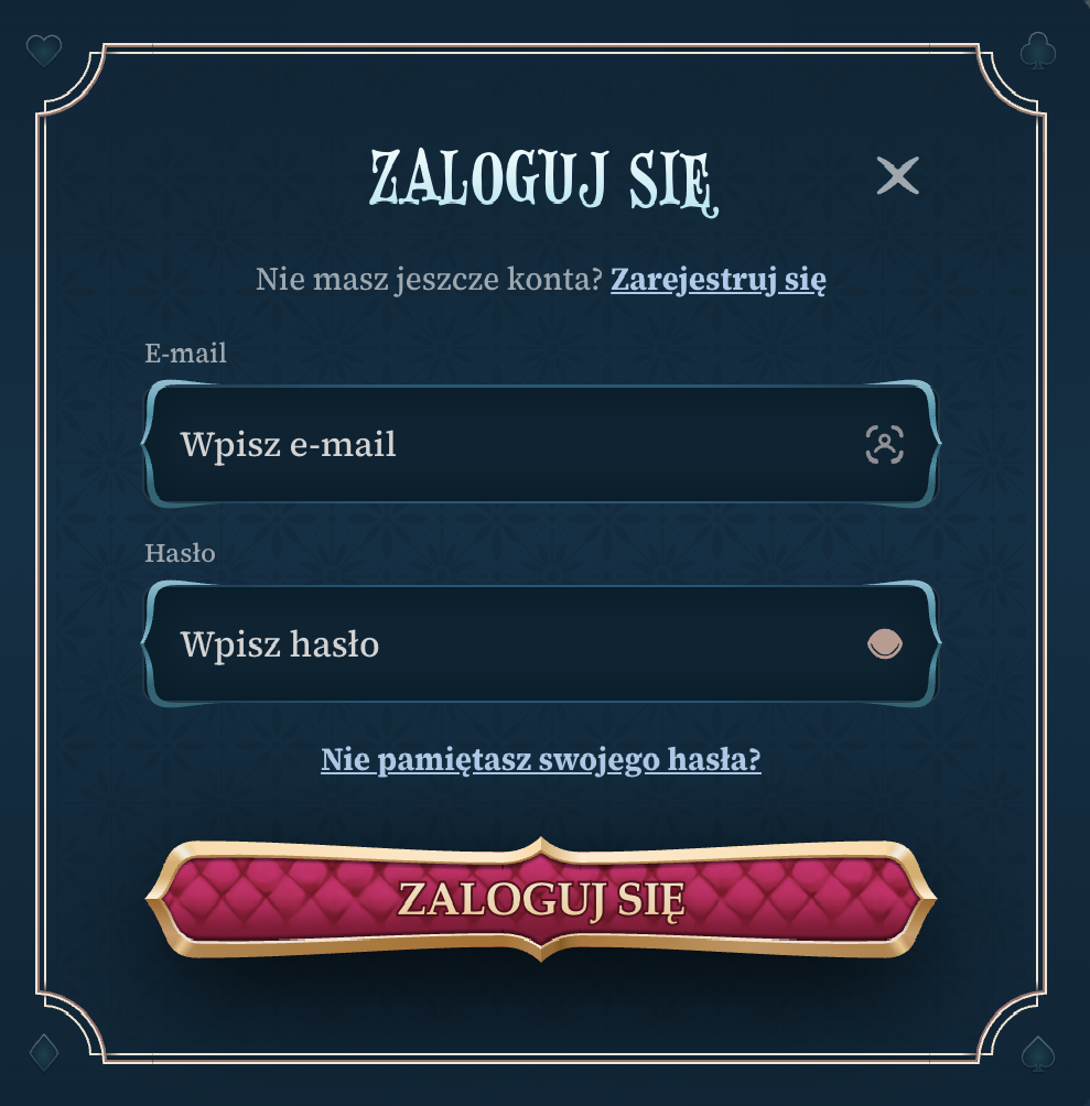 Ekran Betalice casino login dla zarejestrowanych użytkowników